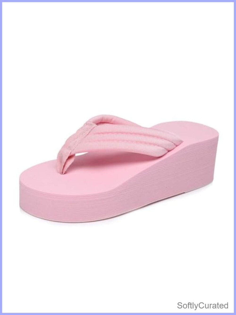 Women's Foam Platform Thong Slides Round Open Toe Non Slip Slip On Sandals